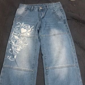 Light washed blue jeans